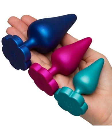 ROMP - KIT D'ENTRAÎNEMENT ANAL LUSTER S/M/L AVEC BASE EN FORME DE FLEUR