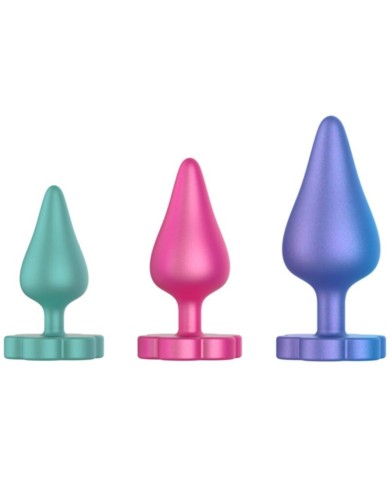 ROMP - KIT D'ENTRAÎNEMENT ANAL LUSTER S/M/L AVEC BASE EN FORME DE FLEUR