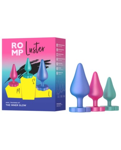 ROMP - KIT D'ENTRAÎNEMENT ANAL LUSTER S/M/L AVEC BASE EN FORME DE FLEUR