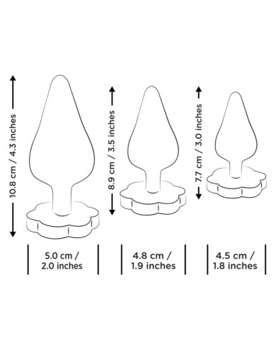 ROMP - KIT D'ENTRAÎNEMENT ANAL LUSTER S/M/L AVEC BASE EN FORME DE FLEUR