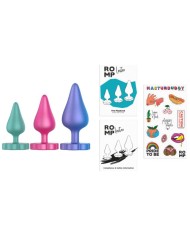ROMP - KIT D'ENTRAÎNEMENT ANAL LUSTER S/M/L AVEC BASE EN FORME DE FLEUR