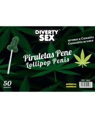 DIABLO GOLOSO - 50 SUCETTES PÉNIS ARÔME CANNABIS