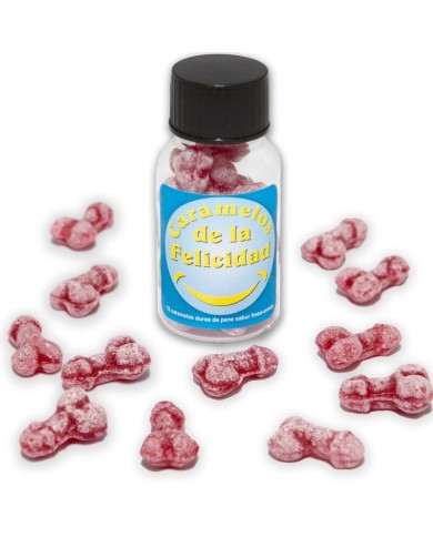 DIABLO PICANTE - POT DE 12 BONBONS HAPPY PENIS AUX FRAISE/CERISE