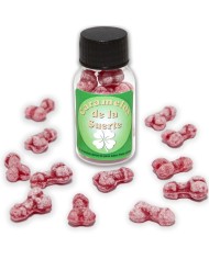 DIABLO PICANTE - 12 BONBONS PORTE-BONHEUR EN FORME DE PÉNIS FRAISE/CERISE