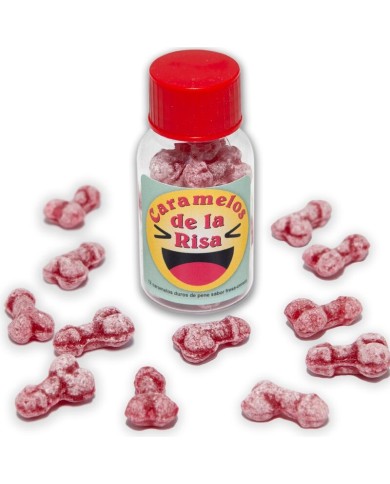 DIABLO PICANTE - 12 BONBONS RIRE EN FORME DE PÉNIS FRAISE/CERISE