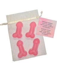 DIABLO PICANTE - 4 MINI SAVONS PARFUMÉS EN FORME DE PÉNIS ROSE