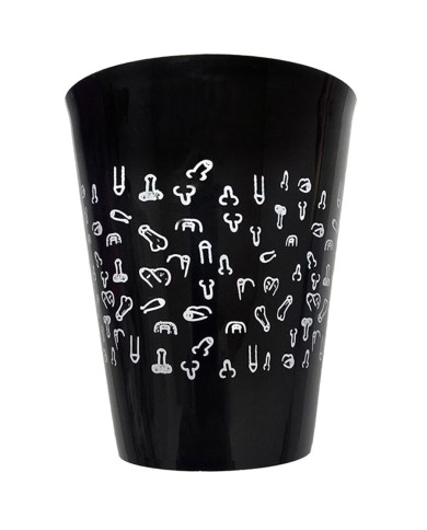 DIABLO PICANTE - BLACK CUP 500 ML AVEC PÉNIS BLANCS