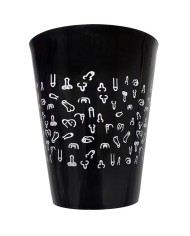 DIABLO PICANTE - BLACK CUP 500 ML AVEC PÉNIS BLANCS