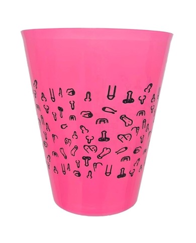 DIABLO PICANTE - TASSE FUCHSIA 500 ML AVEC PÉNIS NOIRS