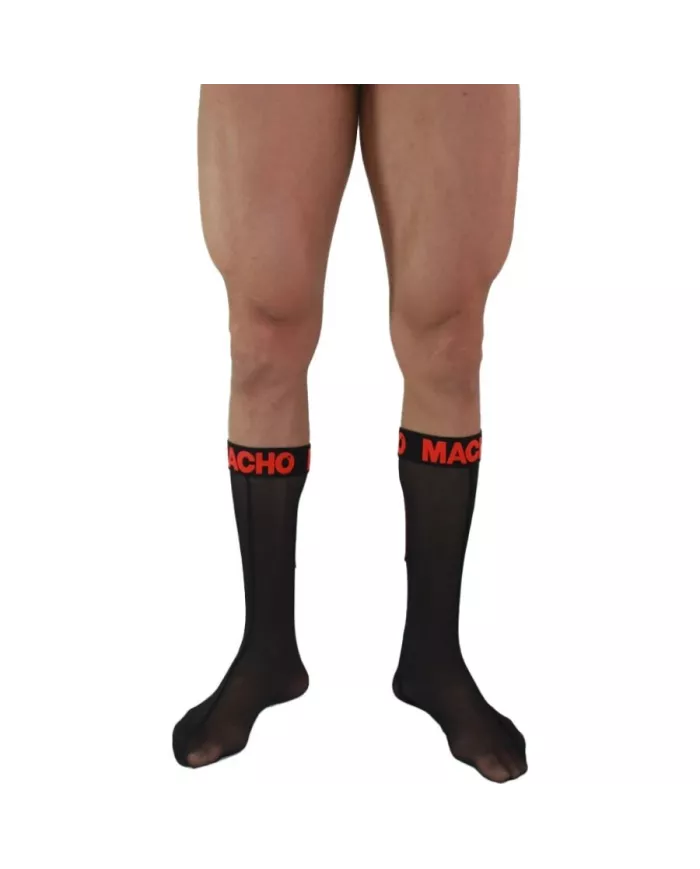 MACHO - CHAUSSETTES FINES TAILLE UNIQUE NOIR/ROUGE