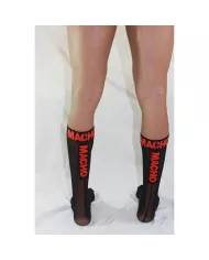 MACHO - CHAUSSETTES FINES TAILLE UNIQUE NOIR/ROUGE