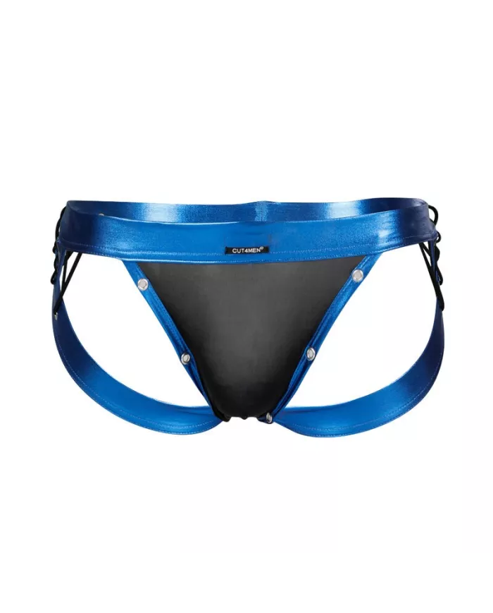 CUT4MEN - JOCKSTRAP DESIRE CUIRETTE BLEU XL