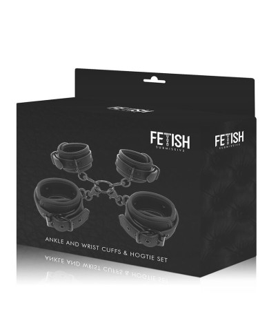 FETISH SUBMISSIVE - ENSEMBLE DE MENOTTES POUR MAINS ET CHEVILLES AVEC DOUBLURE EN NOPRÈNE