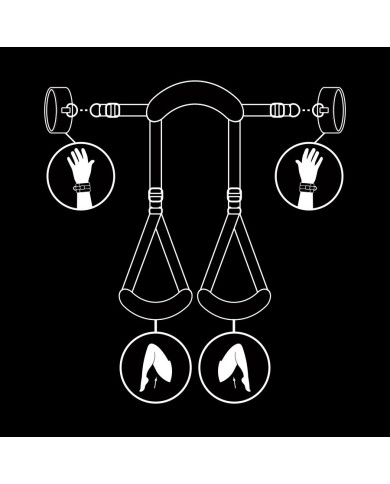 FETISH SUBMISSIVE - POSITION JAMBES OUVERTES AVEC MENOTTES DOUBLÉES EN NOPRÈNE