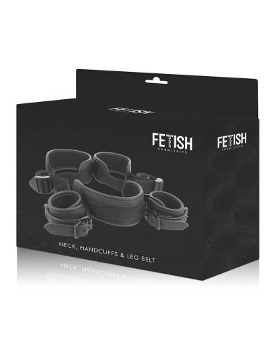 FETISH SUBMISSIVE - POSITION JAMBES OUVERTES AVEC MENOTTES DOUBLÉES EN NOPRÈNE