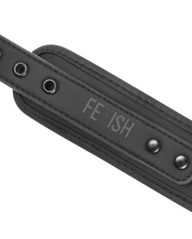FETISH SUBMISSIVE - COLLIER ET MENOTTES EN CUIR VÉGAN AVEC DOUBLURE EN NOPRÈNE