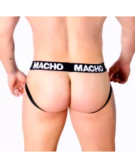 MACHO - MX27GR JOCK CUIR GRIS BEIGE M MACHO - MX27GR JOCK CUIR GRIS BEIGE M