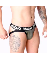 MACHO - MX27GR JOCK CUIR GRIS BEIGE L MACHO - MX27GR JOCK CUIR GRIS BEIGE L