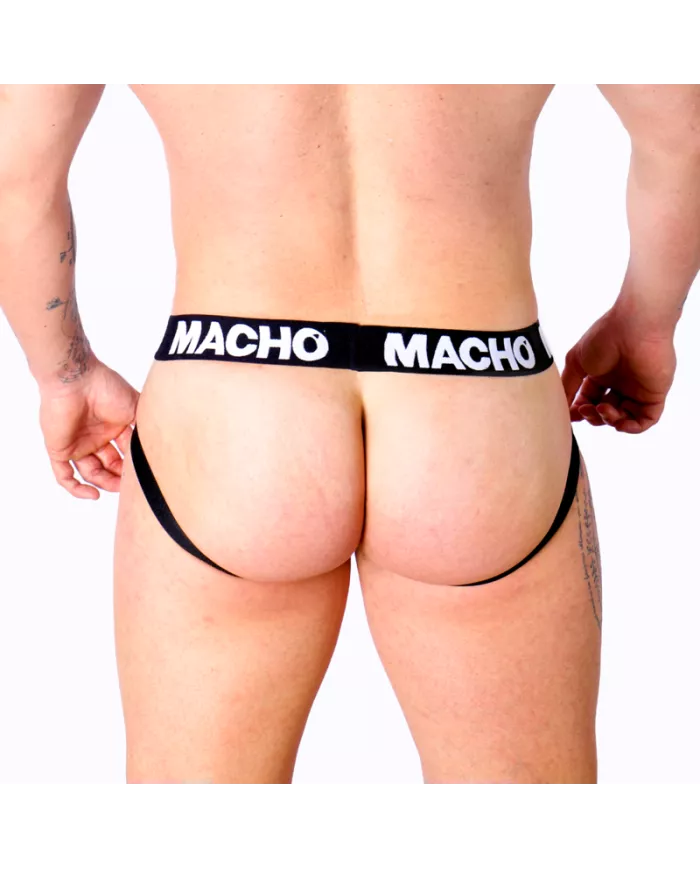 MACHO - MX27GR JOCK CUIR GRIS BEIGE L MACHO - MX27GR JOCK CUIR GRIS BEIGE L