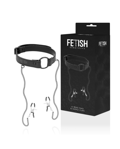 FETISH SUBMISSIVE - ANNEAU BILLON AVEC PINCES TÉLÉMON