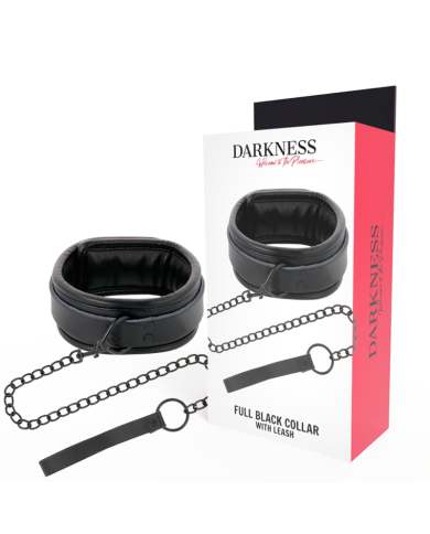 DARKNESS - COLLIER NOIR AVEC CHAÎNE