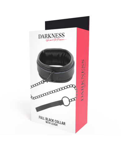 DARKNESS - COLLIER NOIR AVEC CHAÎNE