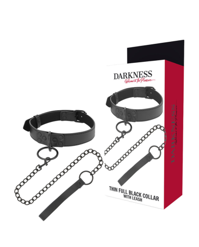DARKNESS - COLLIER NOIR AVEC CHAÎNE