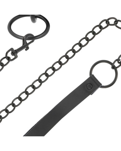 DARKNESS - COLLIER NOIR AVEC CHAÎNE