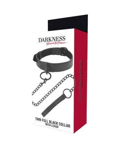 DARKNESS - COLLIER NOIR AVEC CHAÎNE