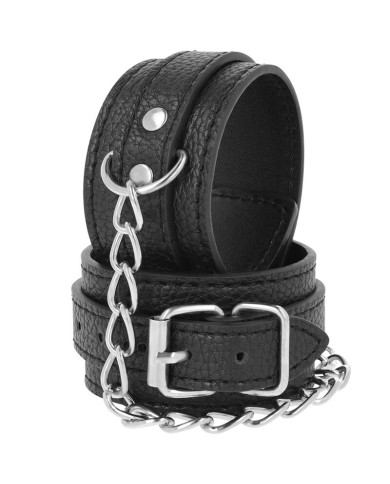 DARKNESS - MENOTTES EN CUIR TEXTURÉ NOIR
