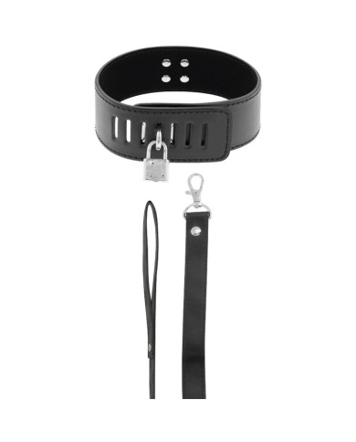 DARKNESS - COLLIER BDSM AVEC SERRURE NOIRE
