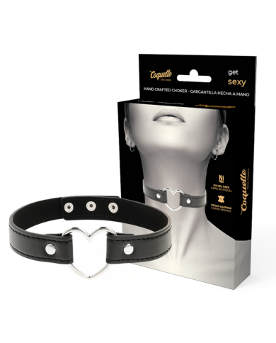 COQUETTE CHIC DESIRE - COLLIER CUIR VEGAN FEMME ACCESSOIRE COEUR