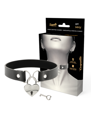 COQUETTE CHIC DESIRE - COLLIER EN CUIR VEGAN AVEC ACCESSOIRE COEUR AVEC CL?