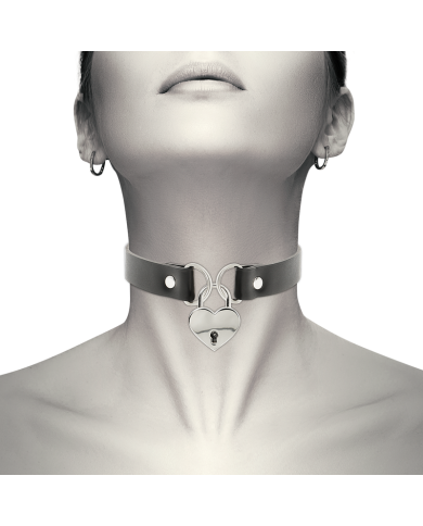 COQUETTE CHIC DESIRE - COLLIER EN CUIR VEGAN AVEC ACCESSOIRE COEUR AVEC CL?