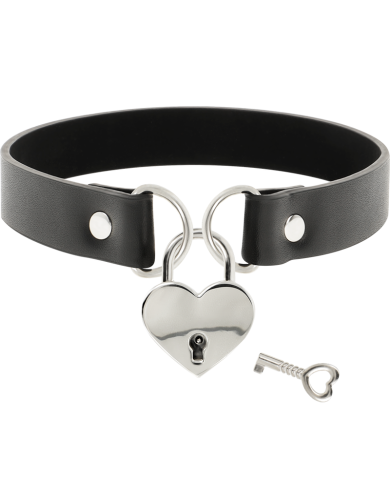 COQUETTE CHIC DESIRE - COLLIER EN CUIR VEGAN AVEC ACCESSOIRE COEUR AVEC CL?