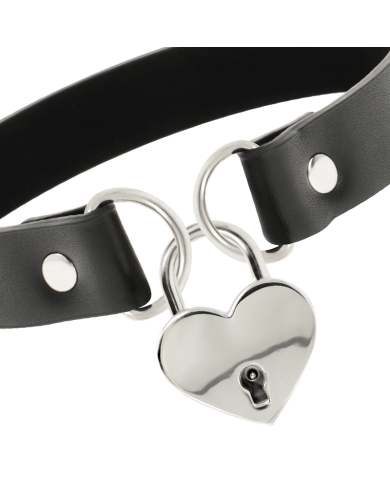 COQUETTE CHIC DESIRE - COLLIER EN CUIR VEGAN AVEC ACCESSOIRE COEUR AVEC CL?