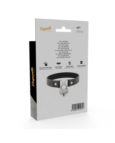 COQUETTE CHIC DESIRE - COLLIER EN CUIR VEGAN AVEC ACCESSOIRE COEUR AVEC CL?