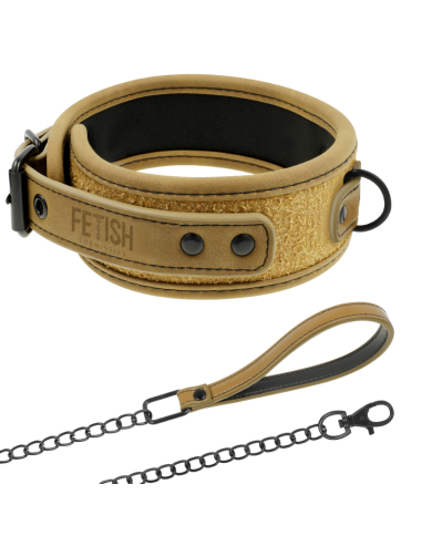 FETISH SUBMISSIVE ORIGIN - COLLIER CHAÎNE DOUBLÉE DE NÉOPRÈNE
