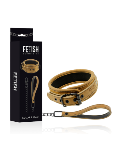 FETISH SUBMISSIVE ORIGIN - COLLIER CHAÎNE DOUBLÉE DE NÉOPRÈNE