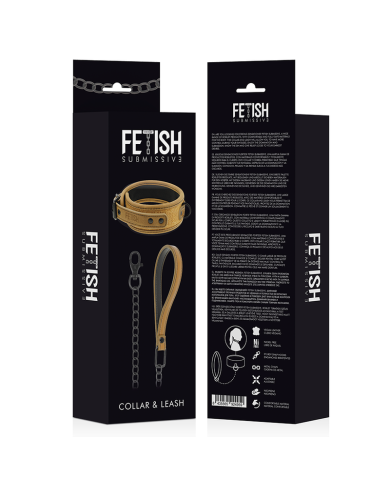 FETISH SUBMISSIVE ORIGIN - COLLIER CHAÎNE DOUBLÉE DE NÉOPRÈNE