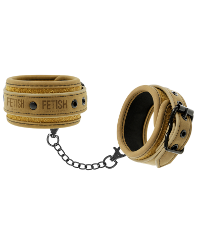 FETISH SUBMISSIVE ORIGEN - MENOTTES DE CHEVILLE EN CUIR VÉGÉTALIEN AVEC DOUBLURE EN NÉOPRÈNE