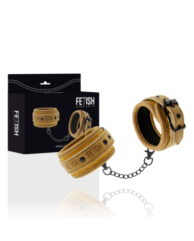 FETISH SUBMISSIVE ORIGEN - MENOTTES DE CHEVILLE EN CUIR VÉGÉTALIEN AVEC DOUBLURE EN NÉOPRÈNE