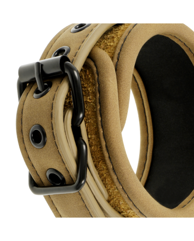 FETISH SUBMISSIVE ORIGEN - MENOTTES DE CHEVILLE EN CUIR VÉGÉTALIEN AVEC DOUBLURE EN NÉOPRÈNE