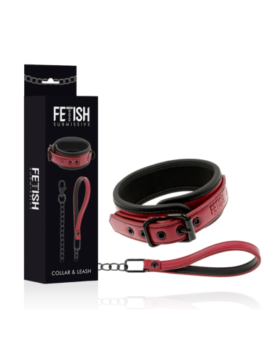 FETISH SUBMISSIVE DARK ROOM - COLLIER CHAÎNE DOUBLURE EN NÉOPRÈNE