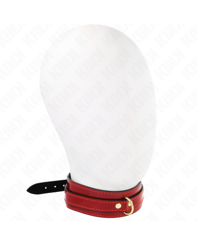 KINK - COLLIER AJUSTABLE ROUGE VIN AVEC DÉTAILS DORÉS 29-42,5 CM X 4 CM
