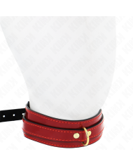 KINK - COLLIER AJUSTABLE ROUGE VIN AVEC DÉTAILS DORÉS 29-42,5 CM X 4 CM