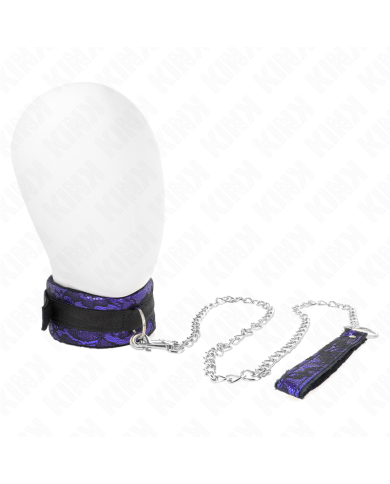 KINK - COLLIER COURT EN DENTELLE DE VELOURS AVEC CEINTURE 105 CM AVEC GARNITURE EN NYLON 44 X 5,5 CM