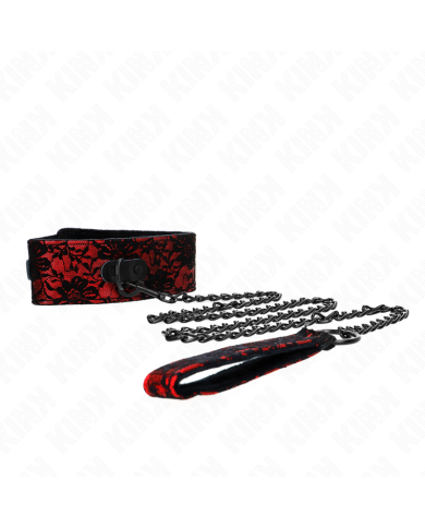 KINK - COLLIER DENTELLE AVEC CEINTURE AVEC CEINTURE EN CUIR VRAI 105 CM / 44 X 5,5 CM