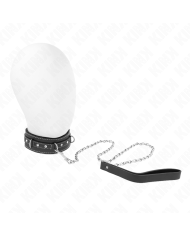 KINK - COLLIER EN CUIR PVC AVEC CEINTURE 105 CM RIVET STRASS 41,5 X 4 CM