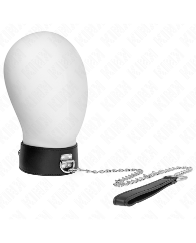 KINK - COLLIER AVEC CEINTURE 65 CM AVEC LARGE BRACELET NOIR AJUSTABLE 33,5-41 CM X 5 CM